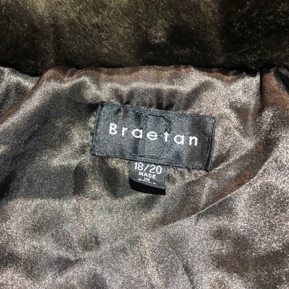 Vintage Braetan Faux Fur Dark Brown Coat Size18/20 - Picture 7 of 10